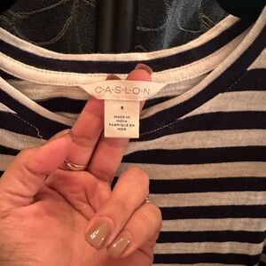 Caslon Navy and White Striped Top